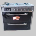 اجاق گاز طرح فر صفحه استیل پنج شعله GAS COOKER