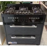 اجاق گاز پنج شعله صفحه سکوریت سه کشو پارلا با ورق ایتالیایی ضد زنگ درجه یک- طرح فر